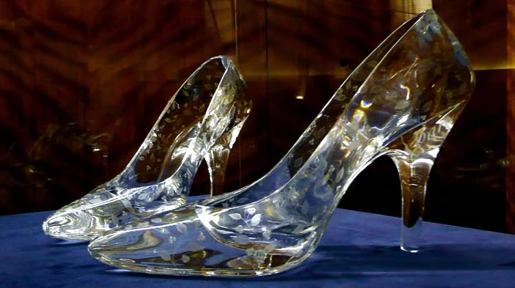 A pair of glass slippers